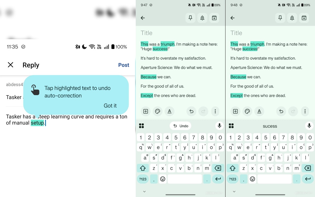 gboard annuler correction automatique
