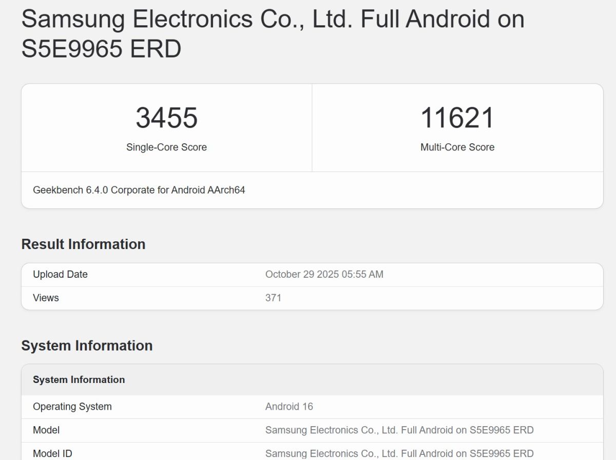 Galaxy S26 Geekbench
