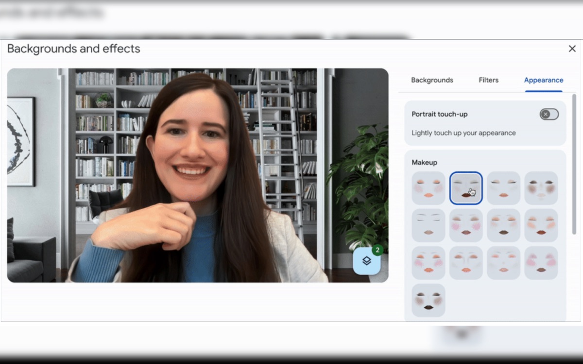google meet maquillage ia