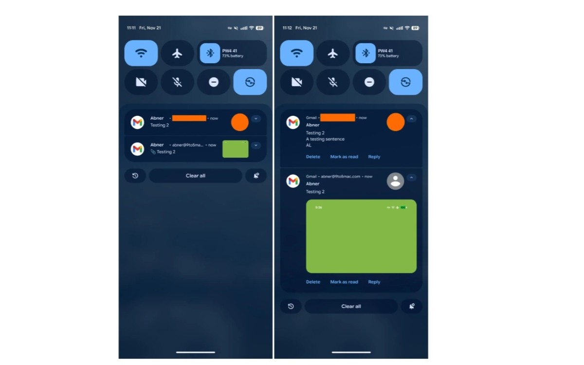 Gmail notifications pièces jointes