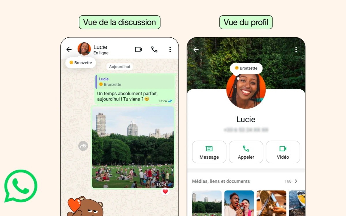 WhatsApp section Infos améliorée