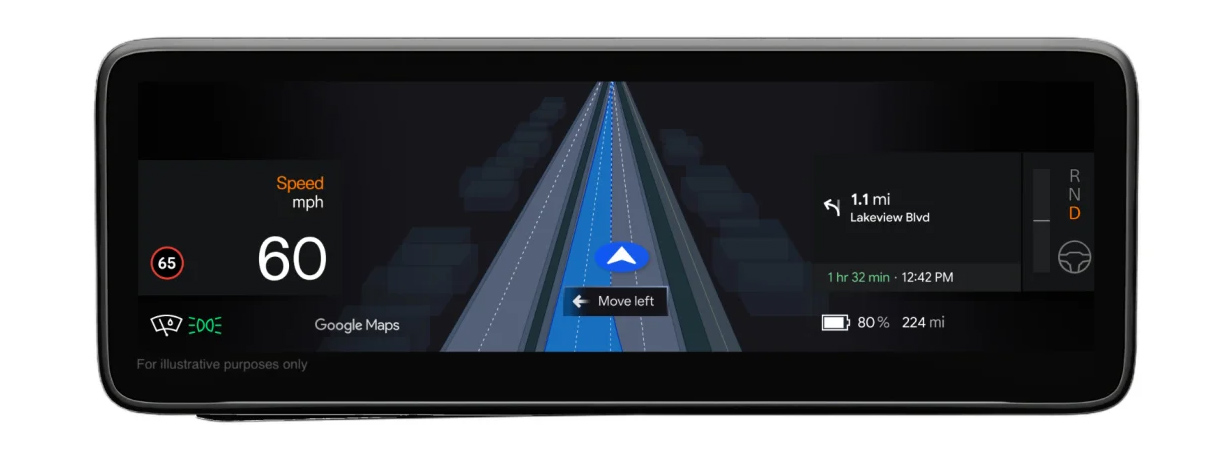 google maps changement de voie