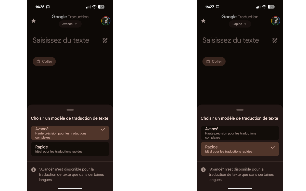 google traduction rapide ou precis