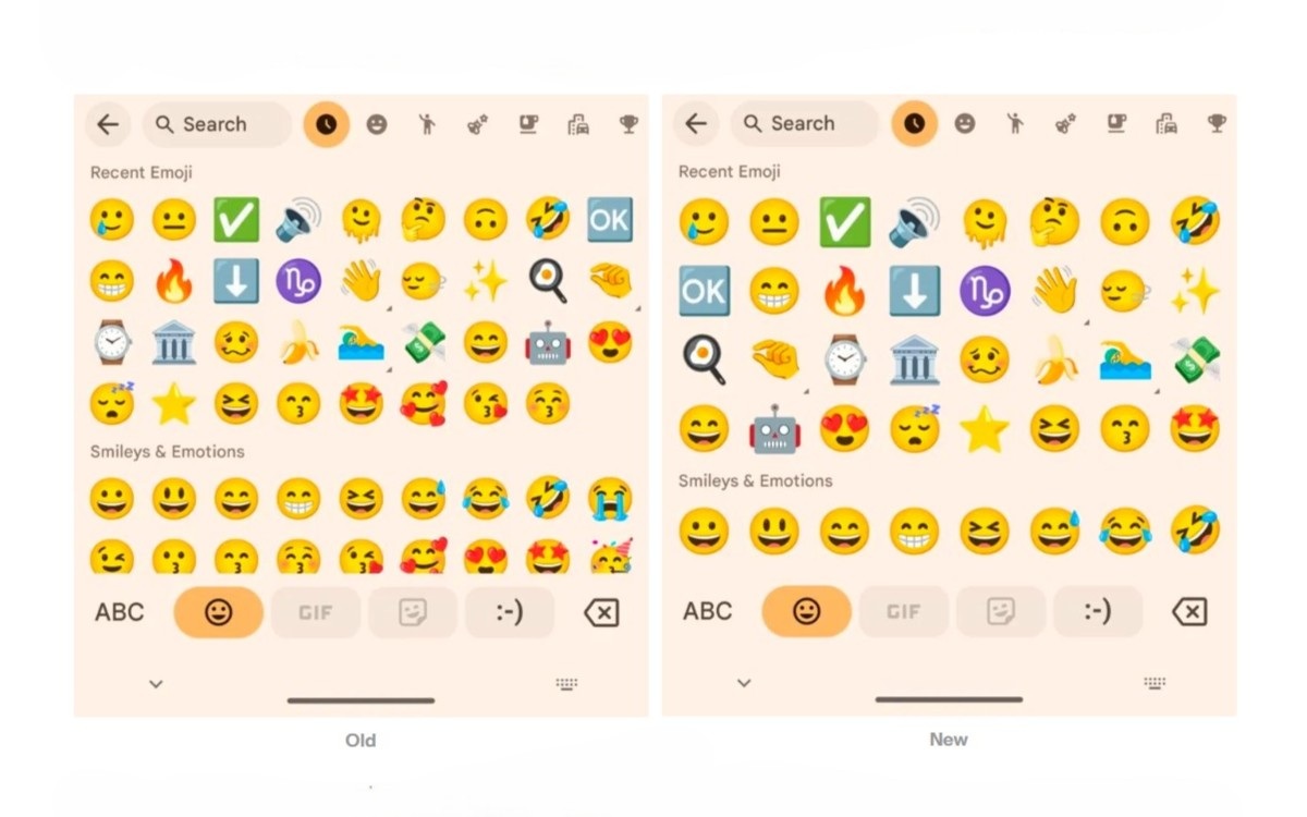 Gboard taille émojis sélecteur colonne