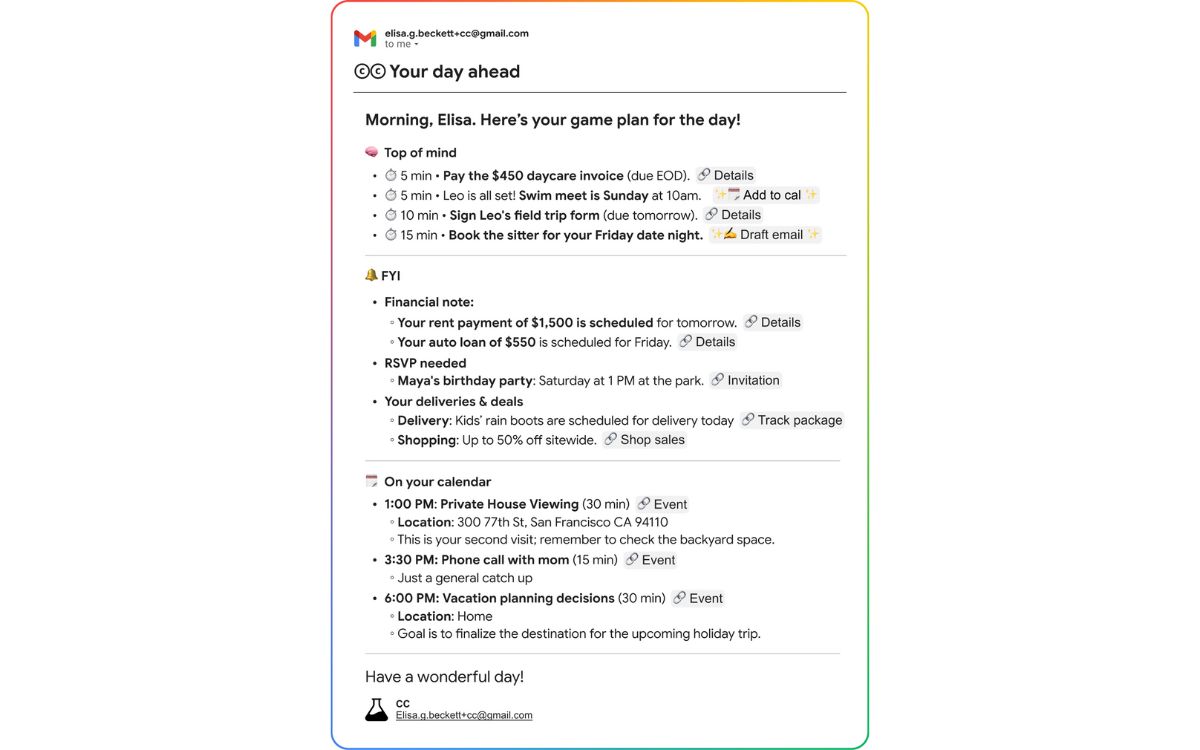 Google CC agent productivité assistant IA expérimentation