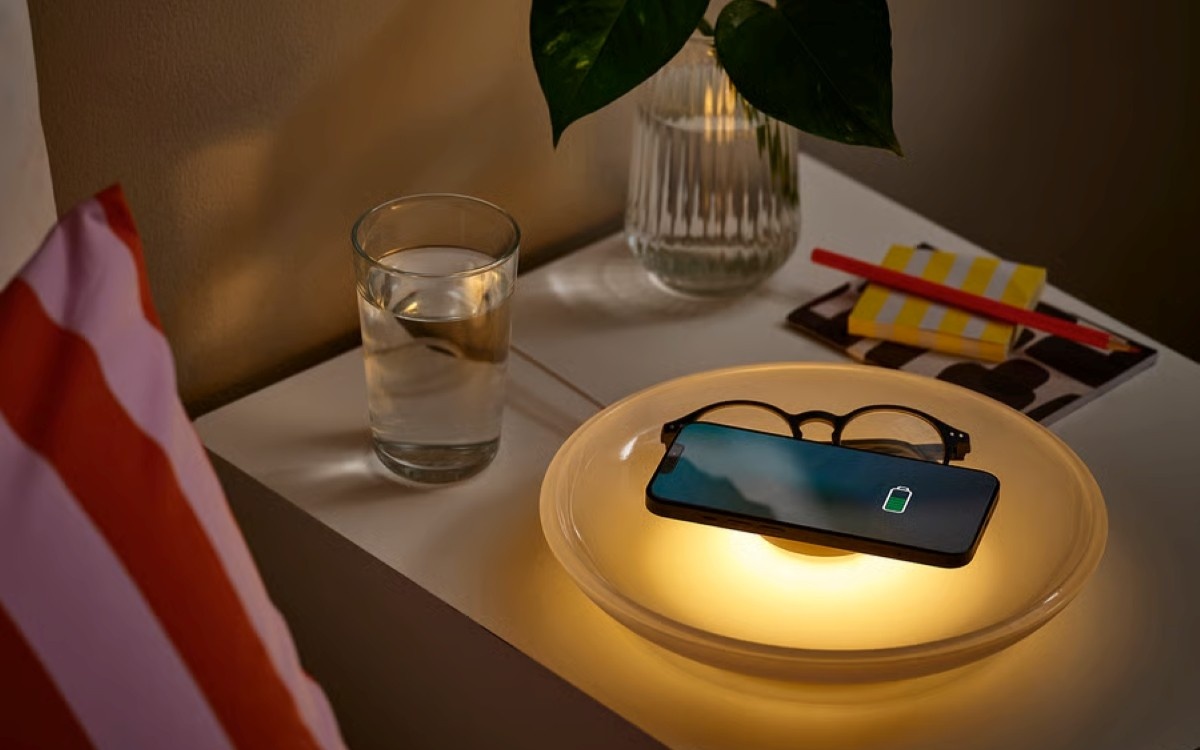 IKEA chargeur sans fil Qi2 lumière