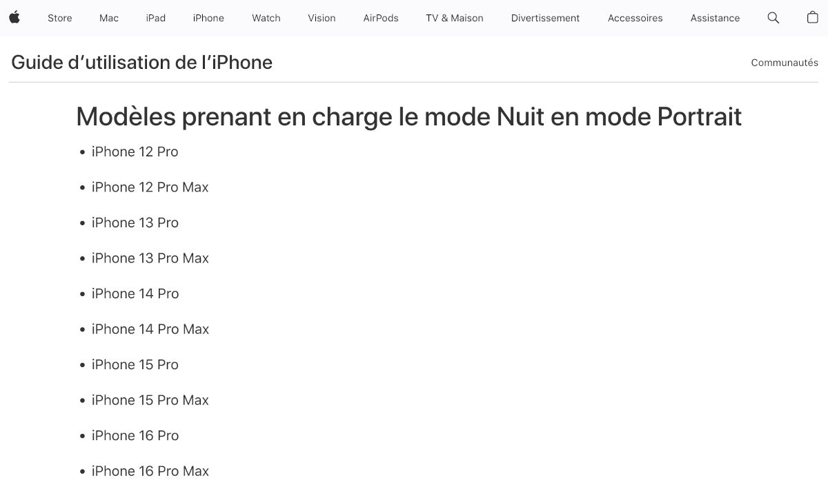 portrait de nuit iphone 17 pro max