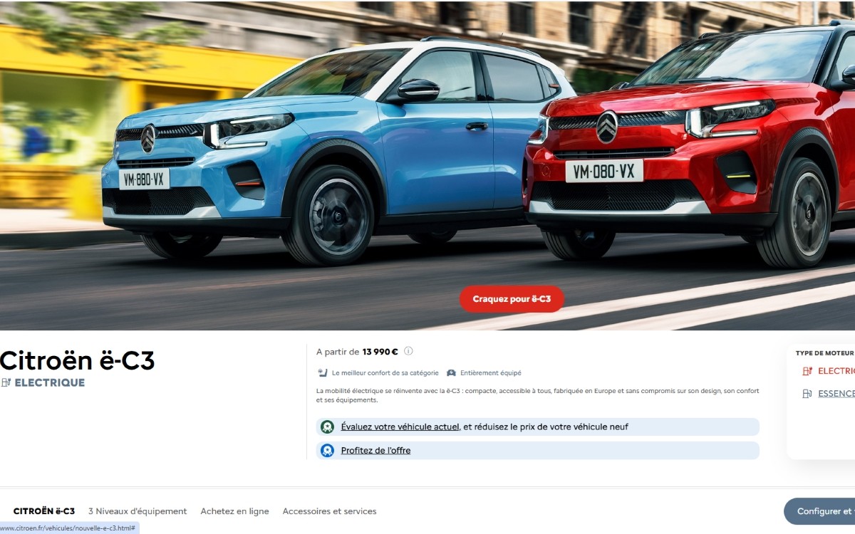 Citröen C3 électrique 13 990 €
