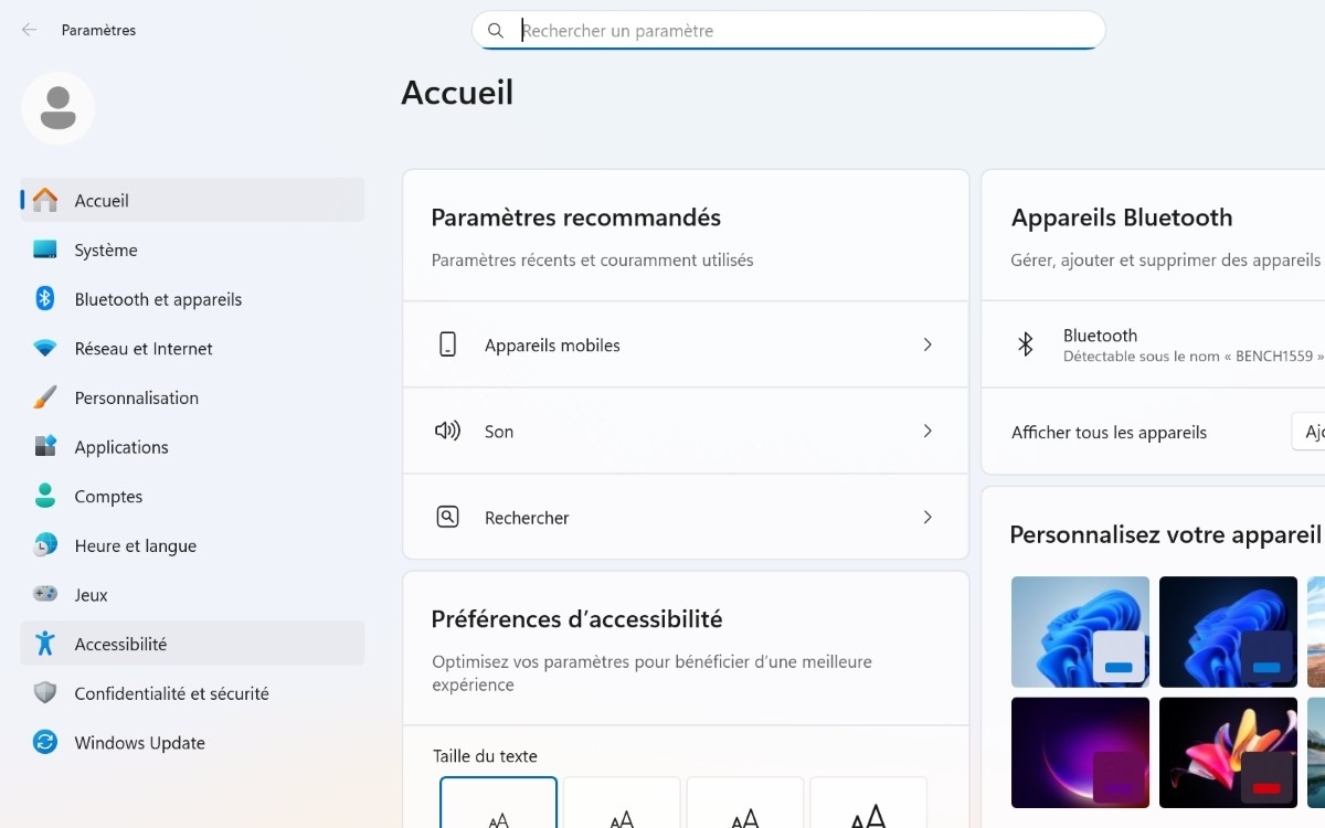 Désactiver effets d'animation Paramètres