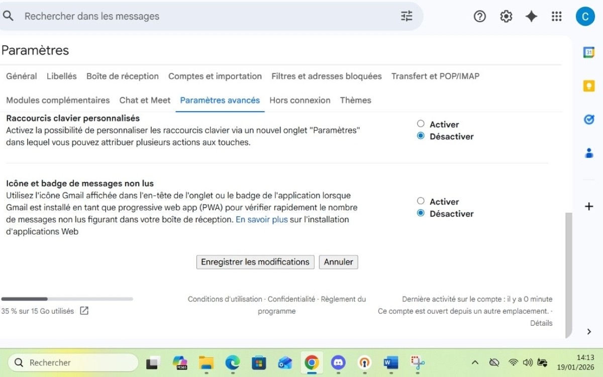 Gmail Avance auto