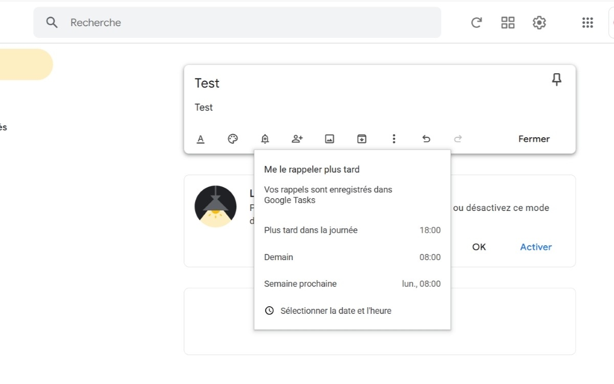 Google Keep rappels vers Tasks 2
