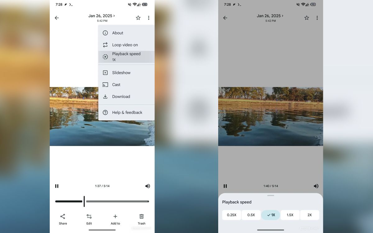 Le choix de la vitesse de lecture des vidéos dans Google Photos