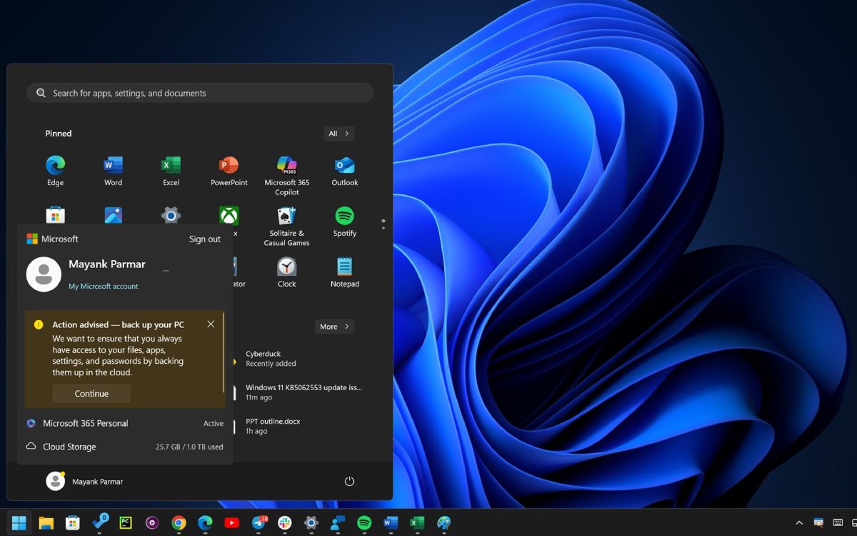 Windows 11 pub OneDrive