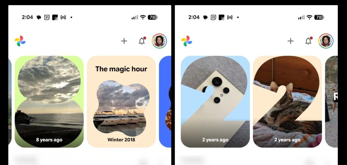 Google Photos souvenirs