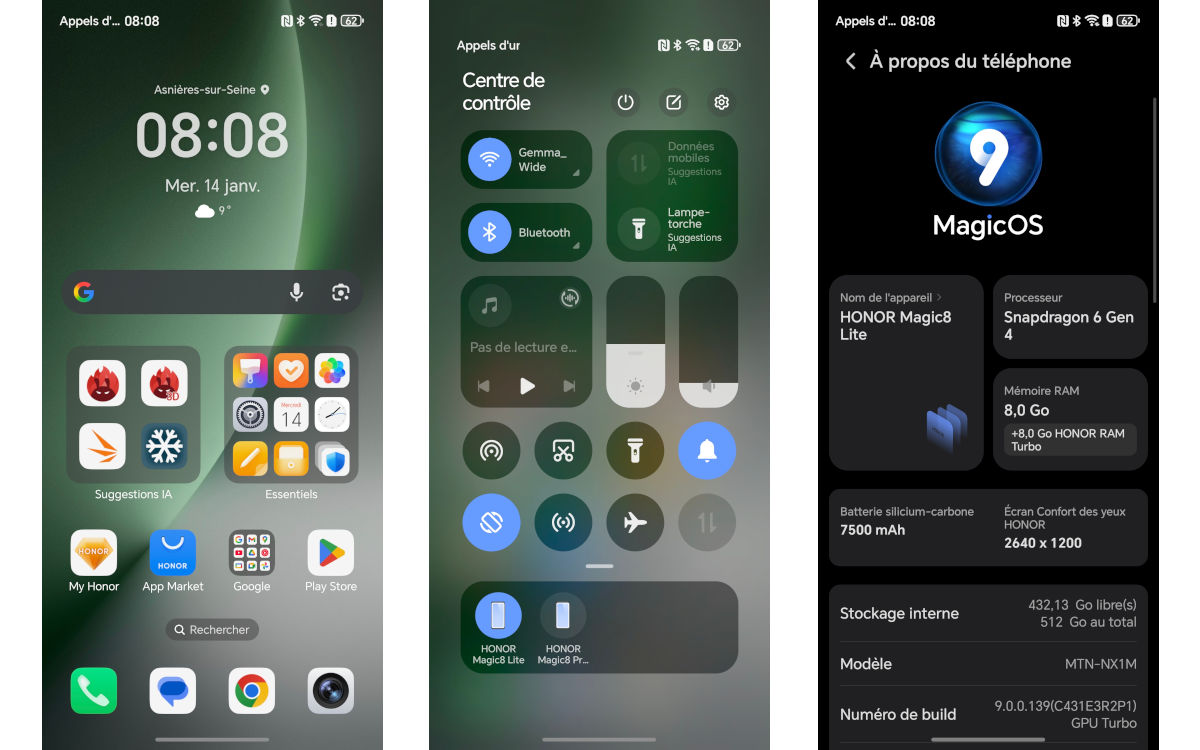 honor magic8 lite test
