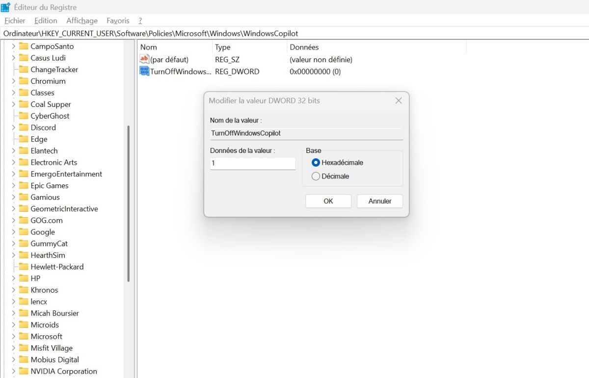 W11 Copilot supprimer