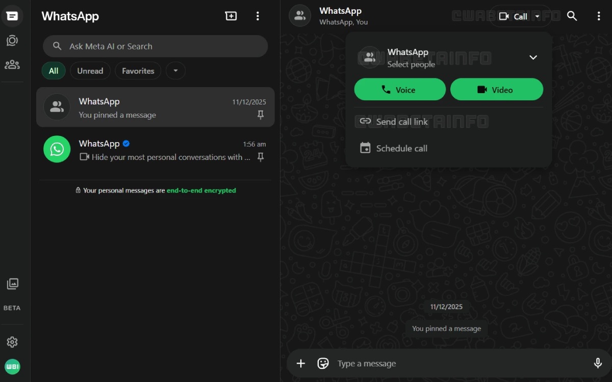 whatsapp appels video groupes