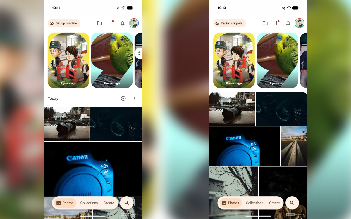 Nouvel affichage Google Photos