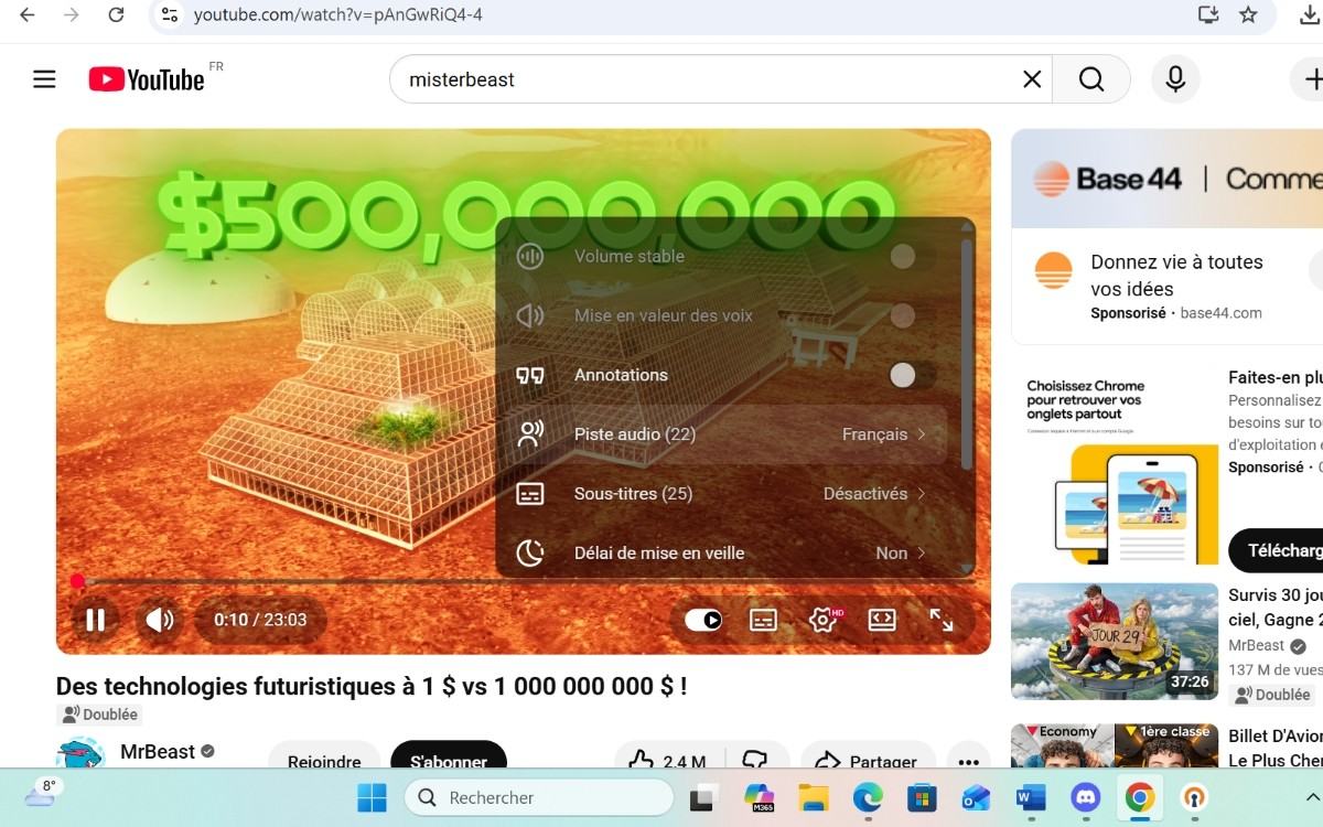 Piste audio YouTube doublage automatique IA