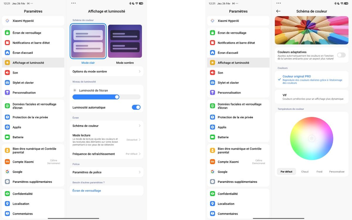 Test Xiaomi Pad 8 écran
