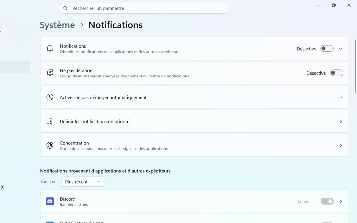 Windows 11 désactiver notifications système 1