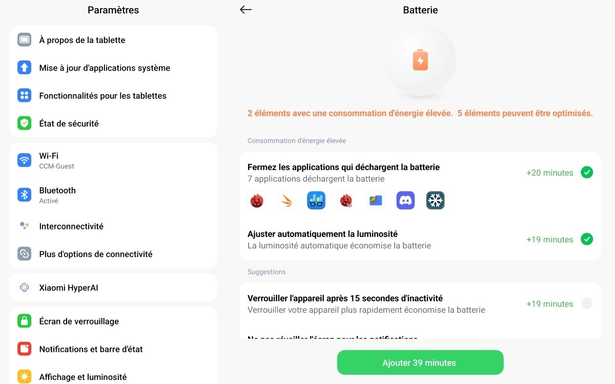 Xiaomi Pad 8 batterie