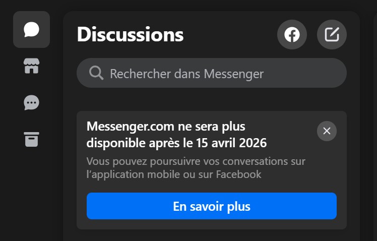 messenger fermeture