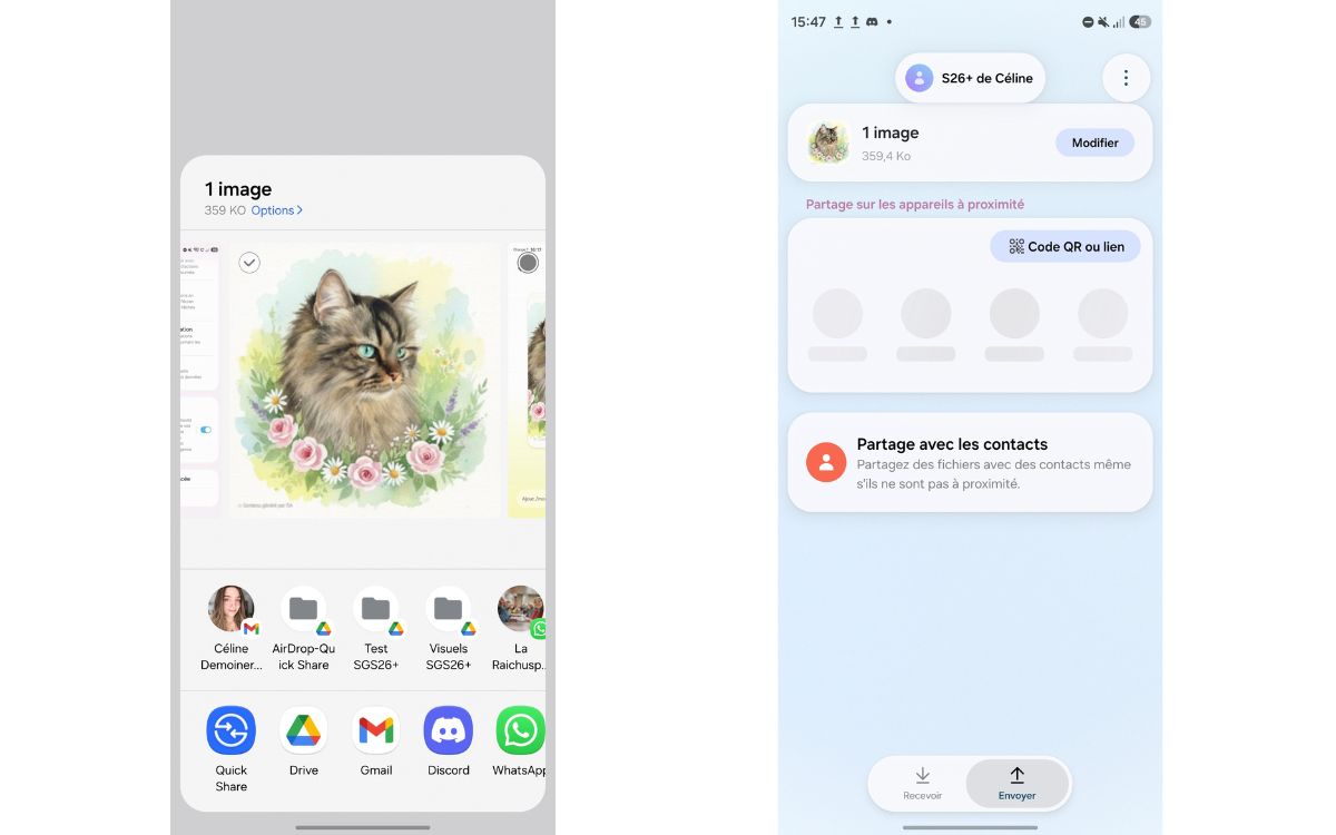 Samsung Galaxy Quick Share compatible AirDrop Apple 2