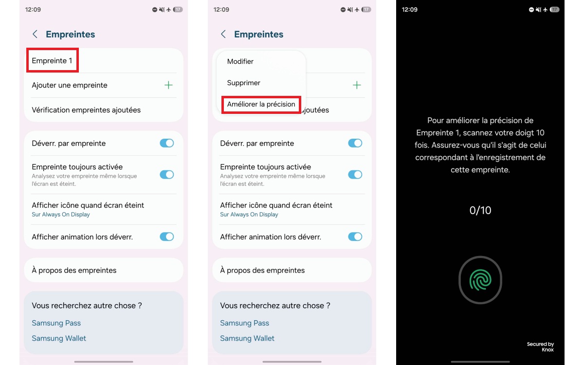 Améliorer précision capteur empreinte Samsung Galaxy S26