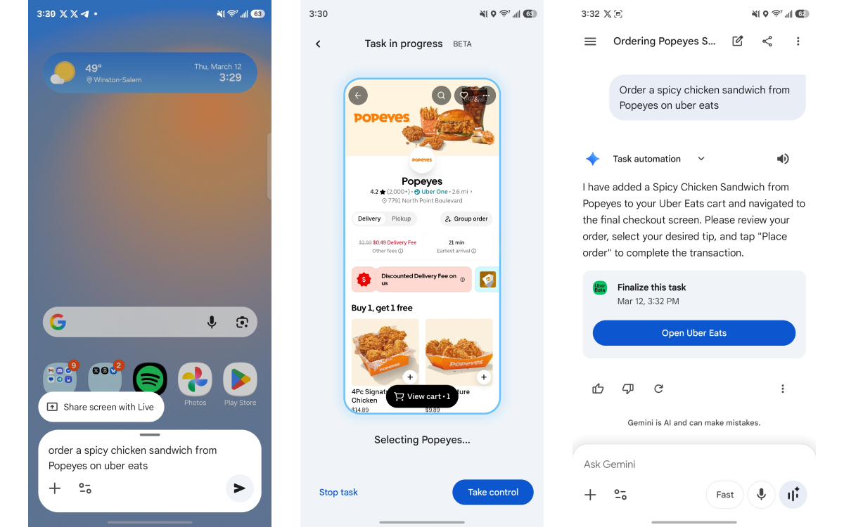 Automatisation des tâches Gemini