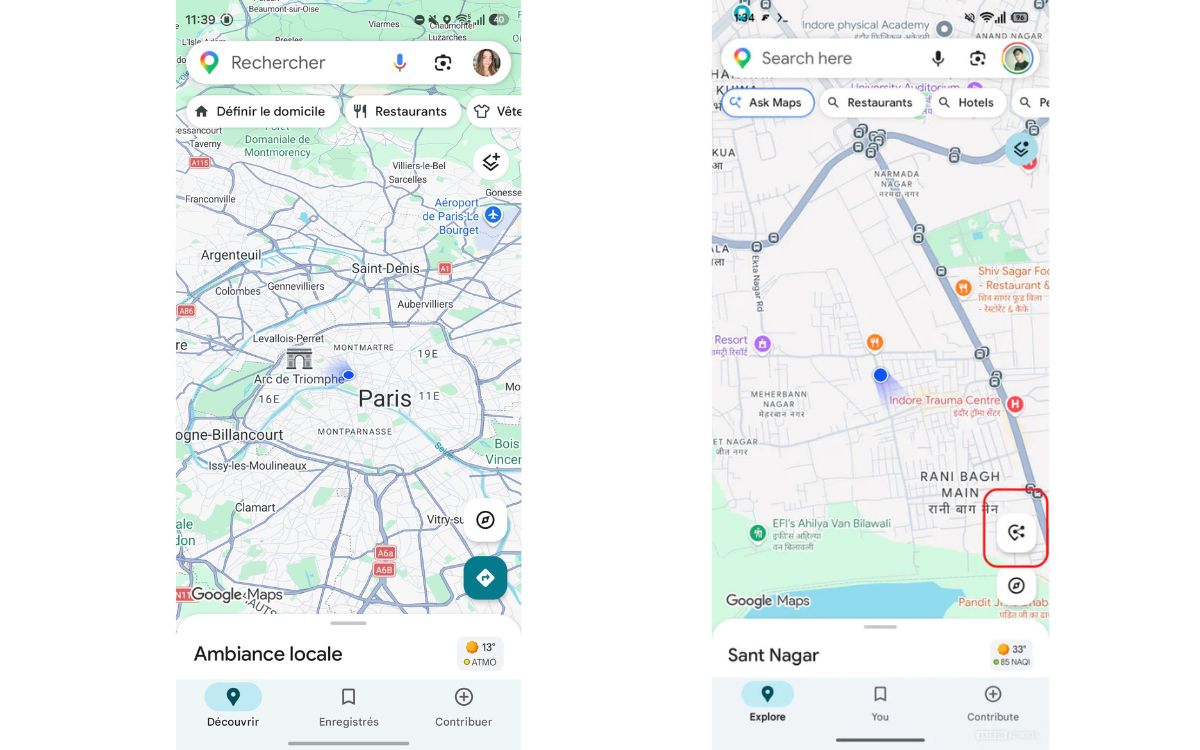 Google Maps partage position