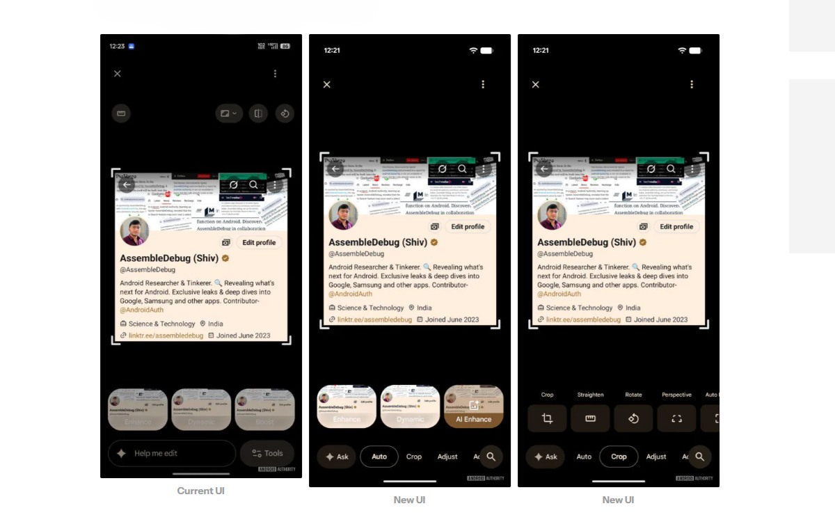 Google Photos redesign interface éditeur 2
