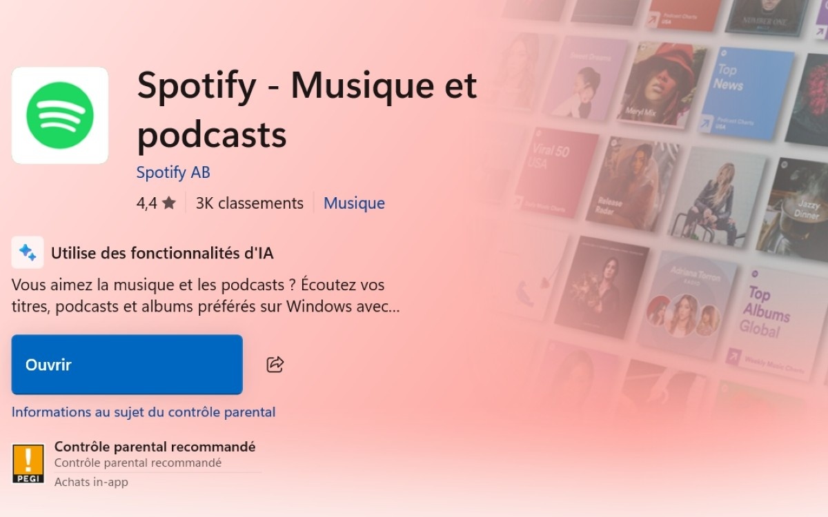 Spotify sur PC Windows