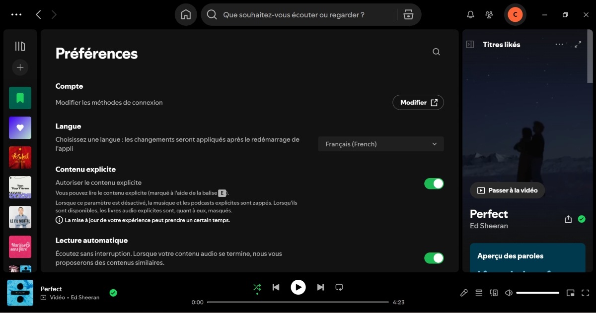 Spotify mode exclusif