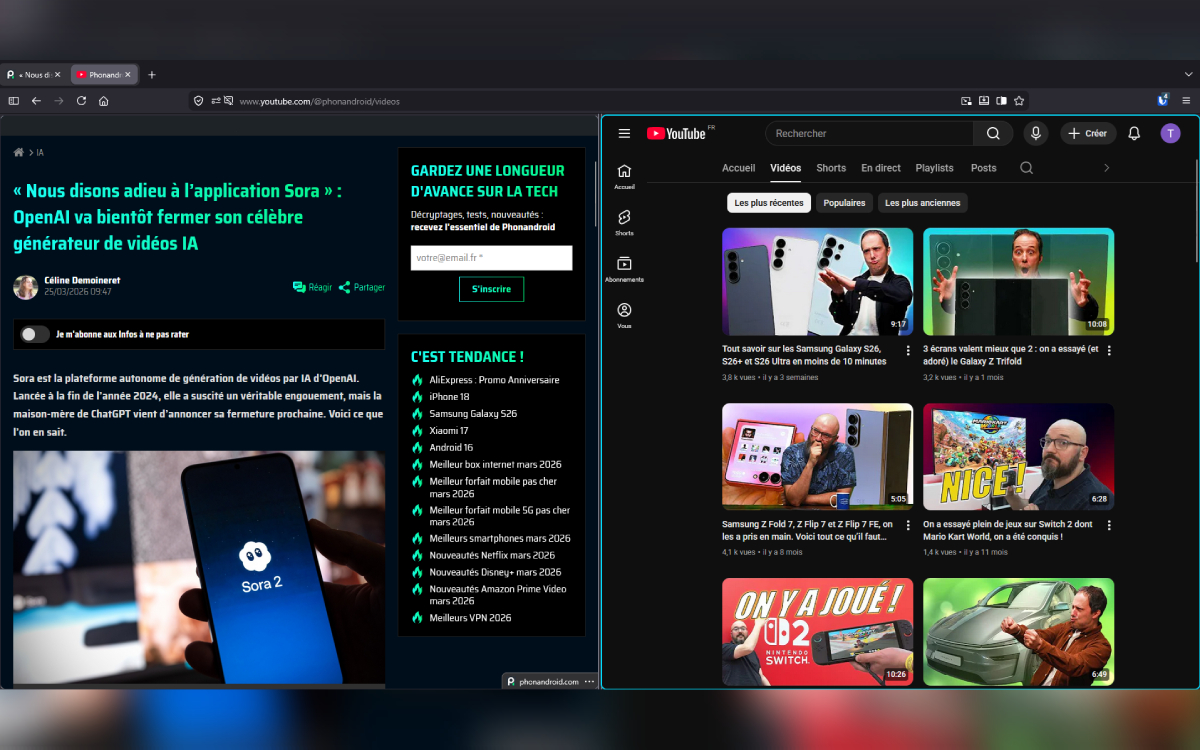 La vue scindée dans Firefox 149
