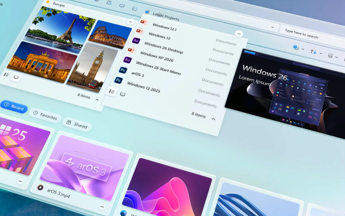 windows 12 concept explorateur fichier