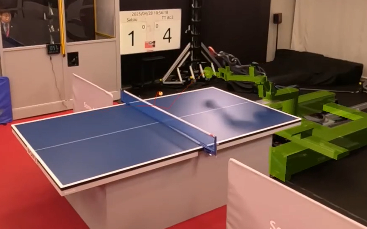 Ace robot IA ping pong changement de trajectoire