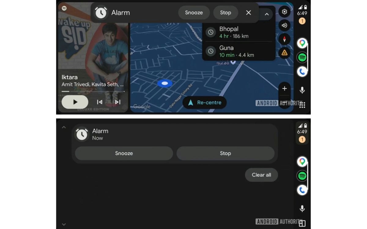 Android Auto alarmes