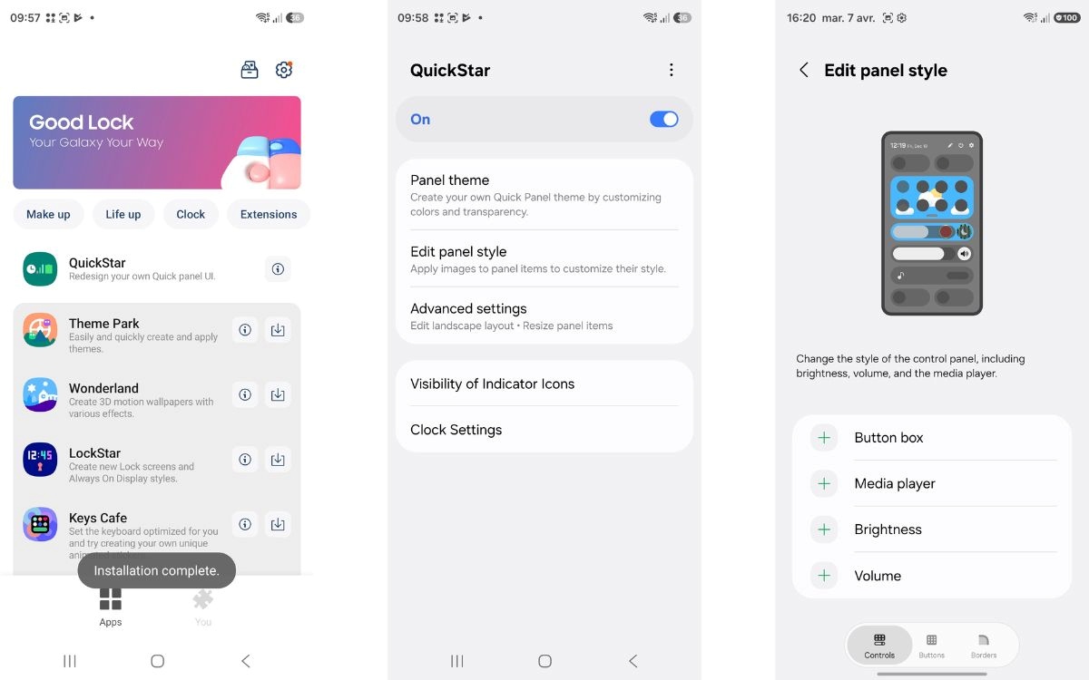 Good Lock QuickStar nouveauté One UI 8.5