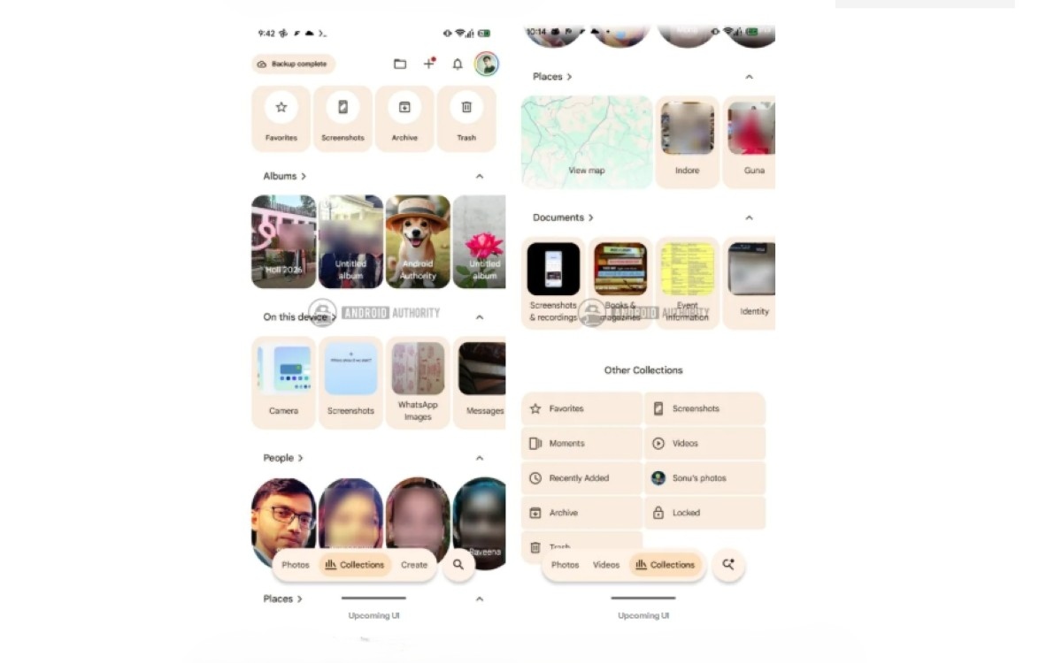 Google Photos nouvelle interface onglet Collections