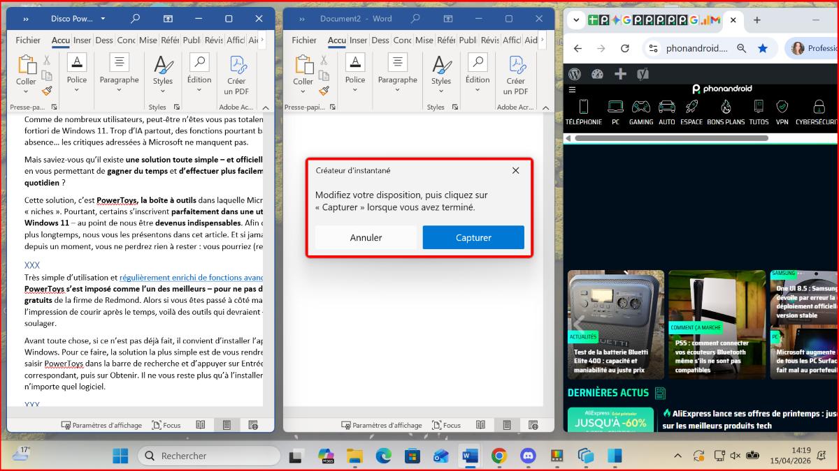 PowerToys Espaces de travail