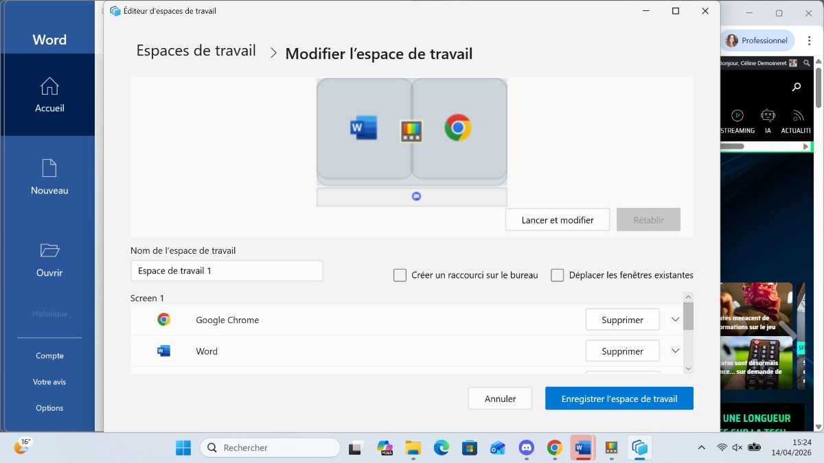 et vérifiez que la disposition vous convient
