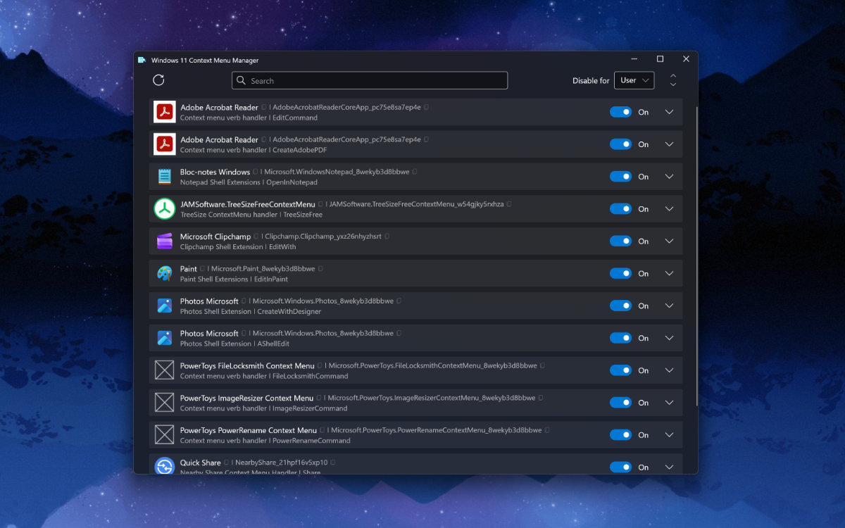 Windows 11 Context Menu Manager
