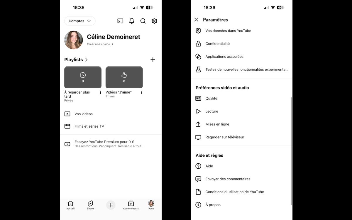 YouTube double-tap sur mesure