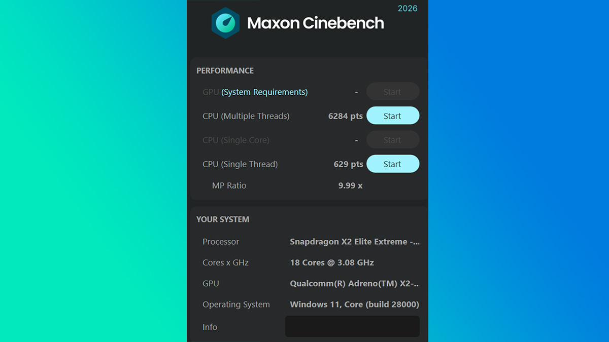 asus zenbook a16 - test cinebench26