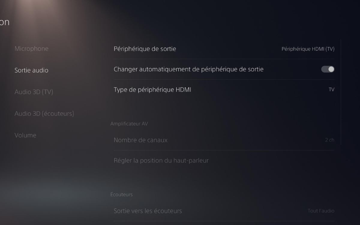 ps5 périphérique audio