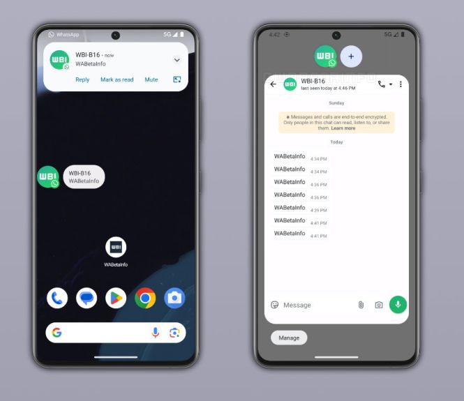 whatsapp notification bulle