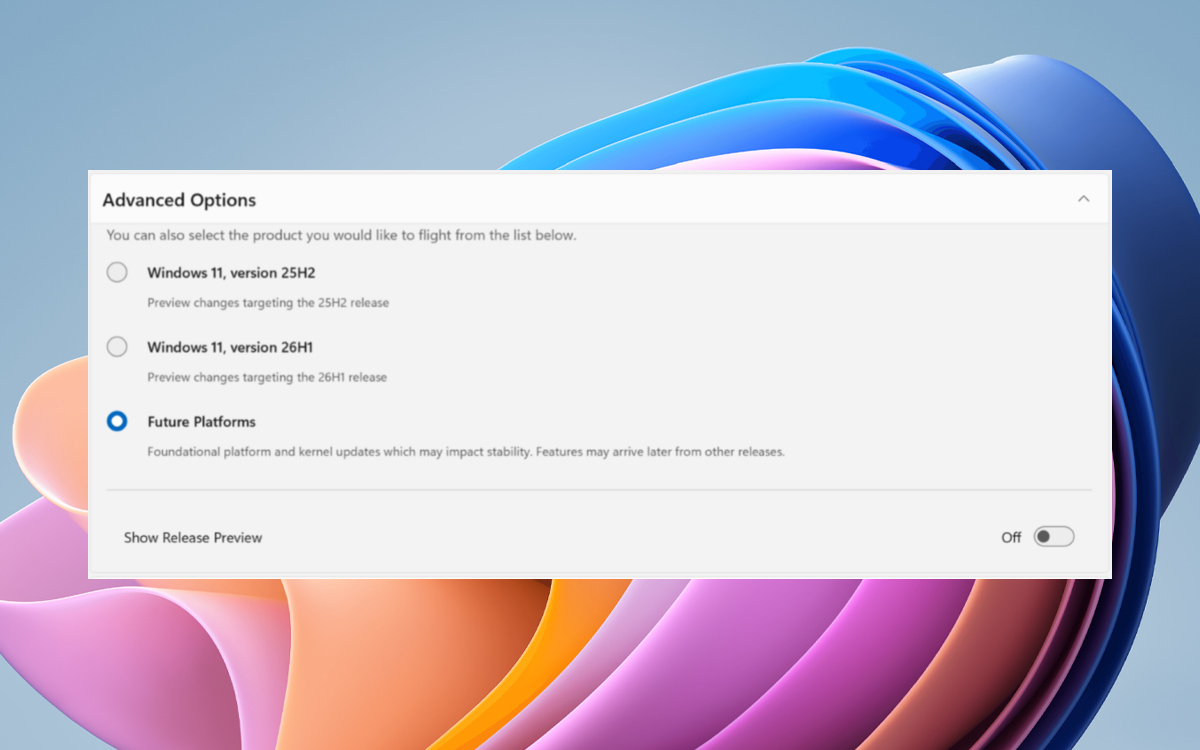 windows 11 insider program advanced options