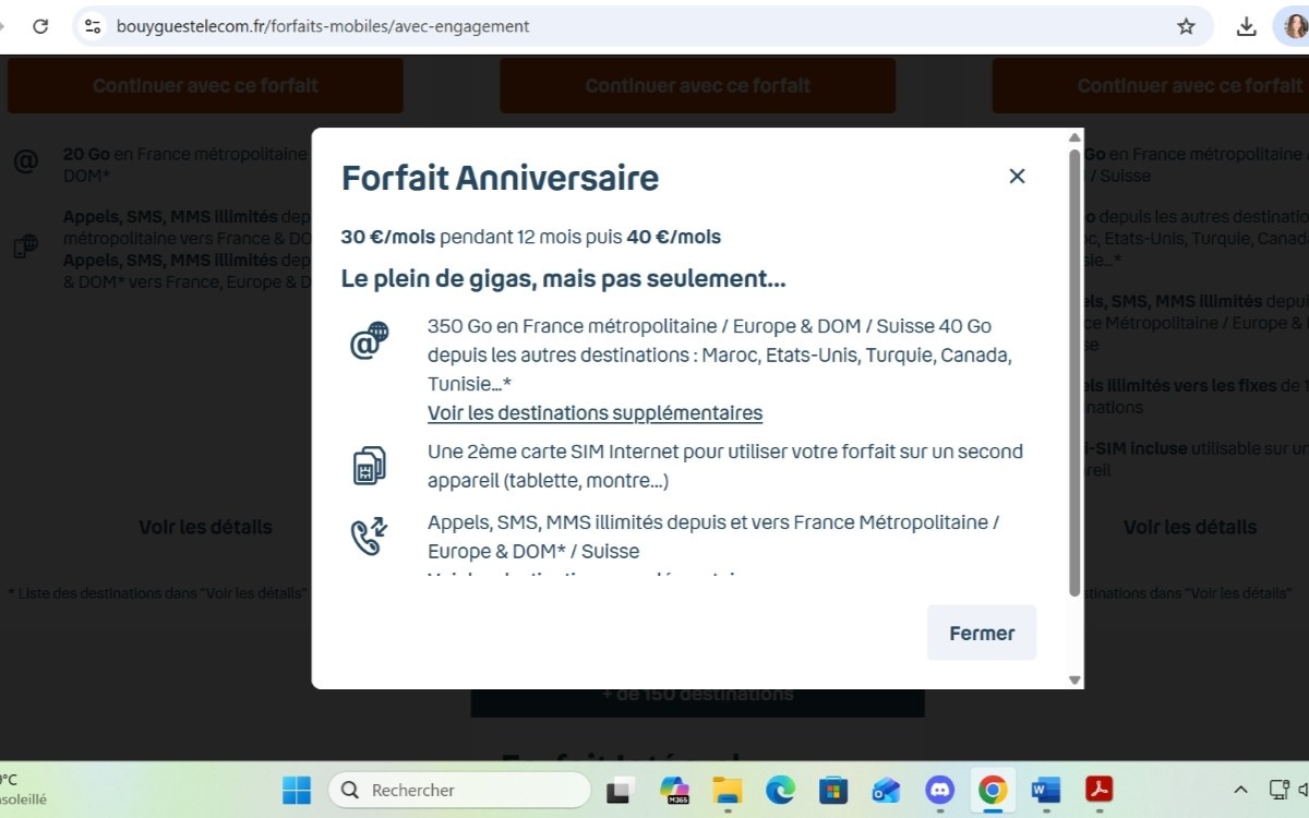 Bouygues Telecom forfait mobile anniversaire 30 ans