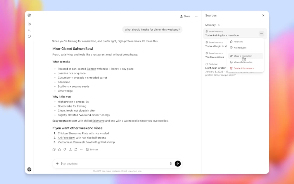 ChatGPT 5.5 sources mémoire